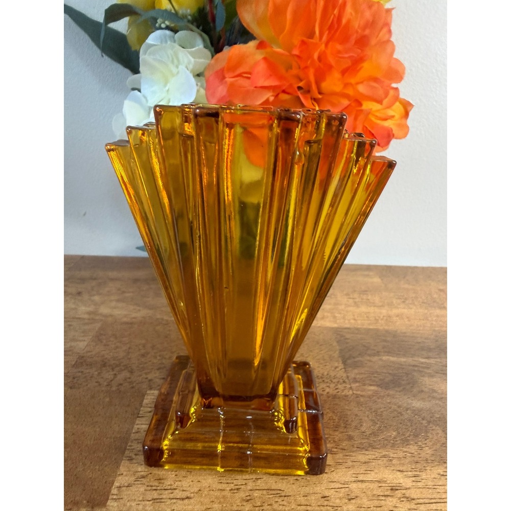 Bagley Grantham 334 Art Deco Glass Vase Vintage English Geometric 1930s